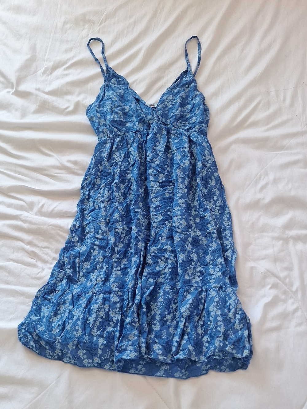 Blue Floral Spaghetti Strap Sundress